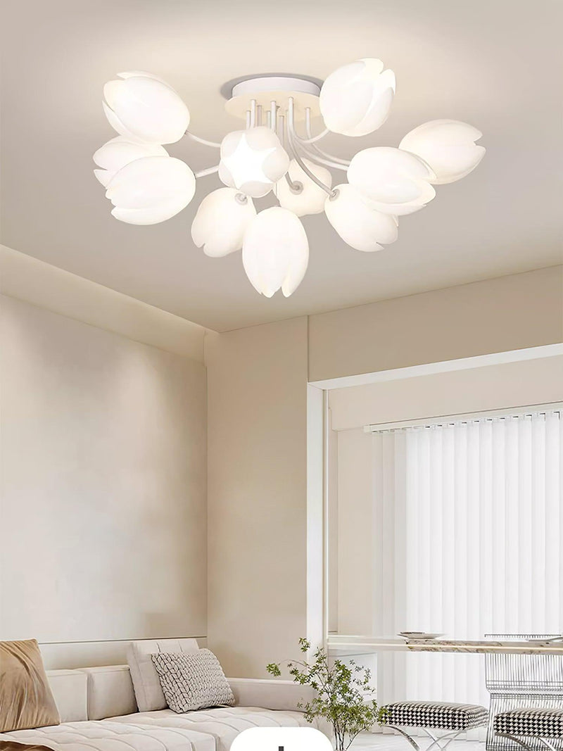 White Tulip Ceiling Light