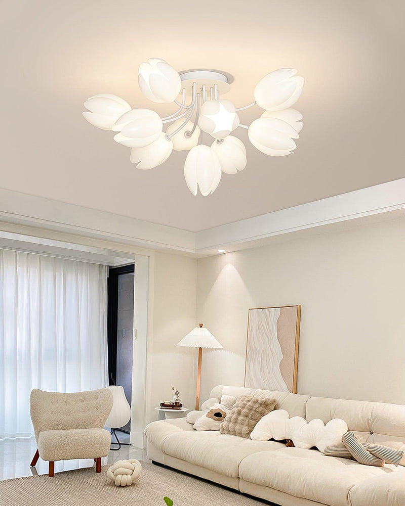 White Tulip Ceiling Light