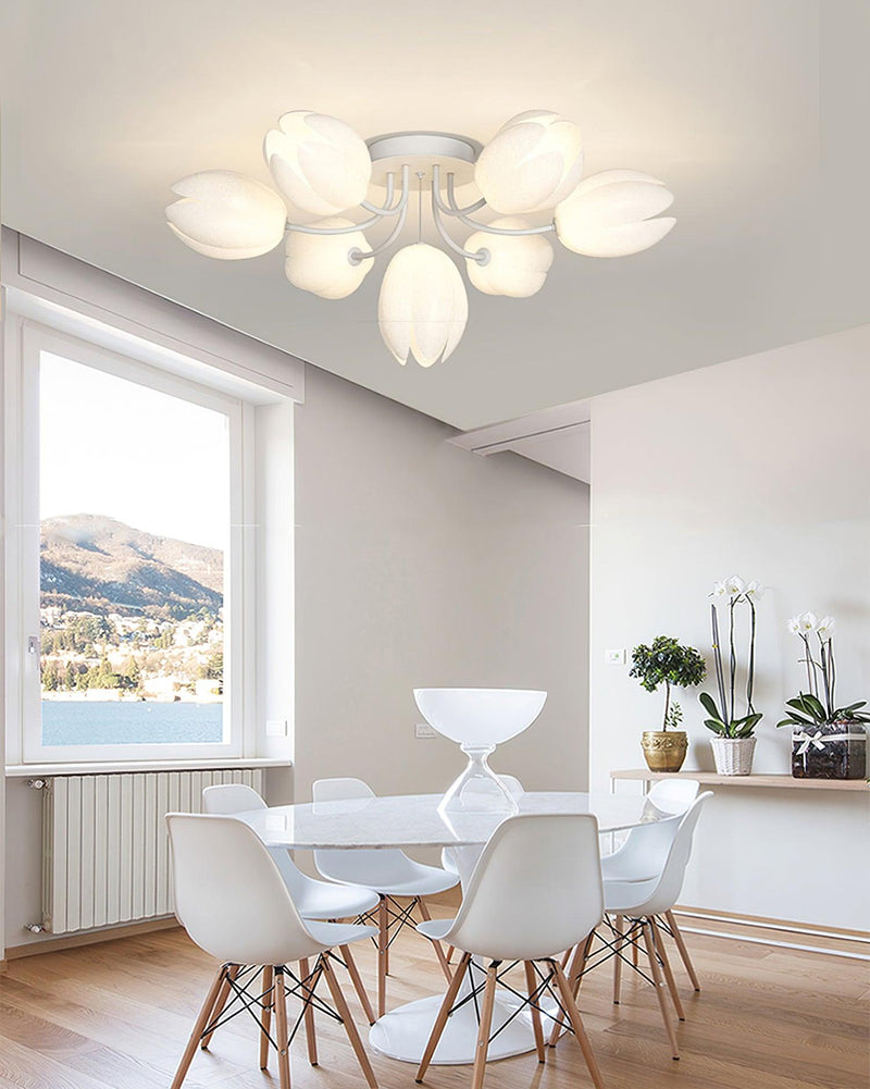 White Tulip Ceiling Light