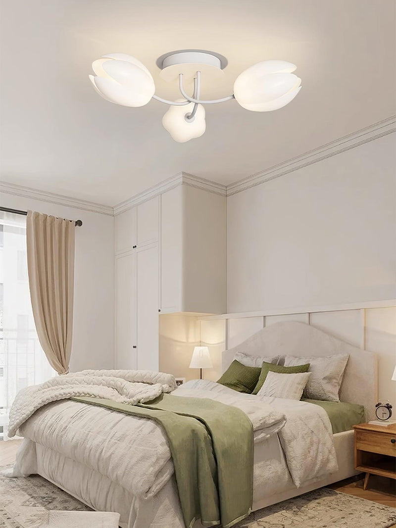 White Tulip Ceiling Light