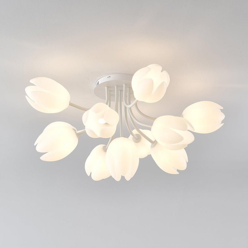 White Tulip Ceiling Light
