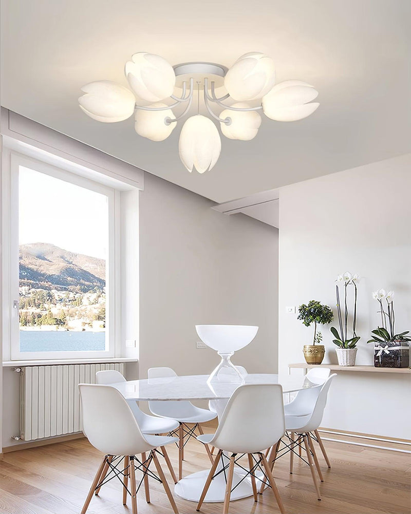 White Tulip Ceiling Light