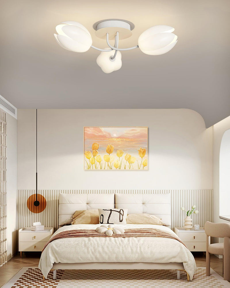 White Tulip Ceiling Light