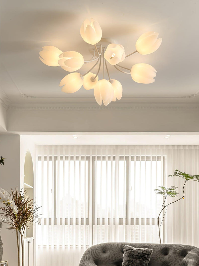 White Tulip Ceiling Light
