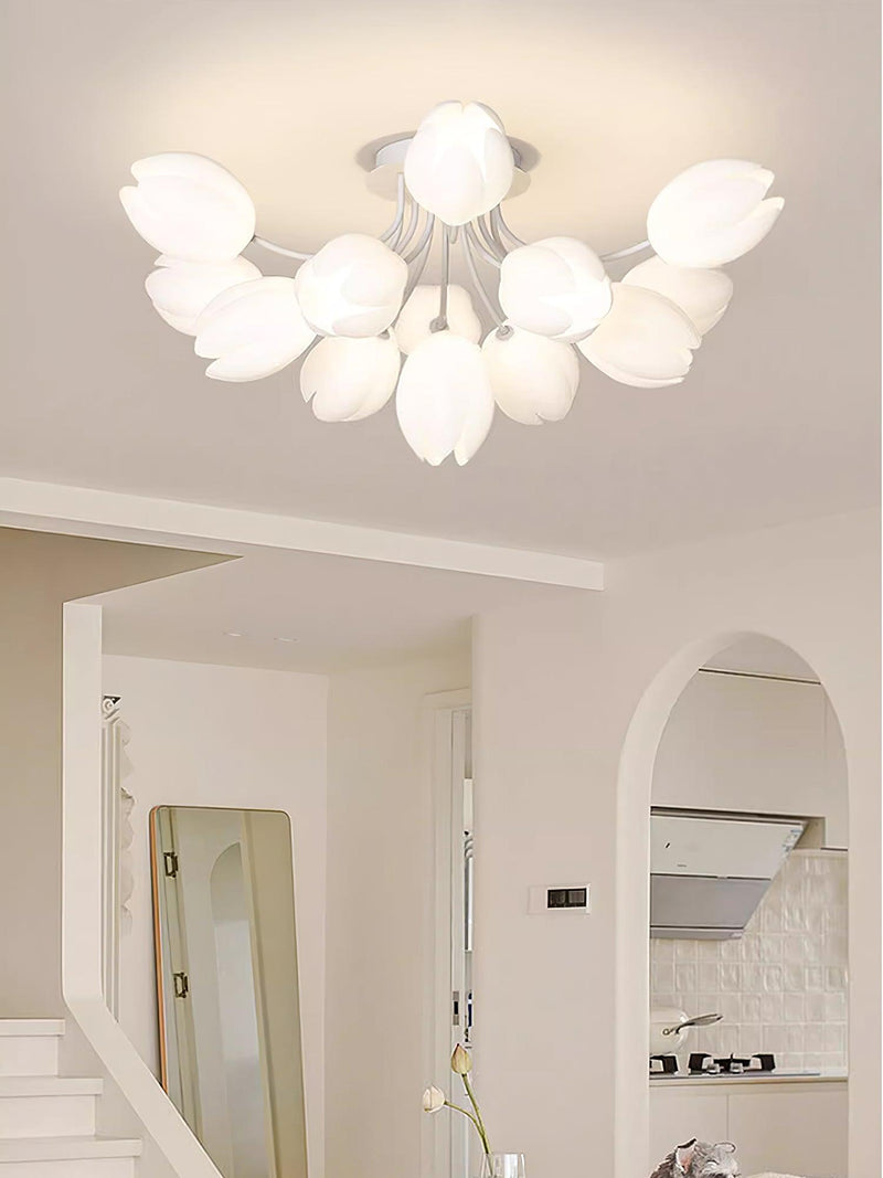 White Tulip Ceiling Light