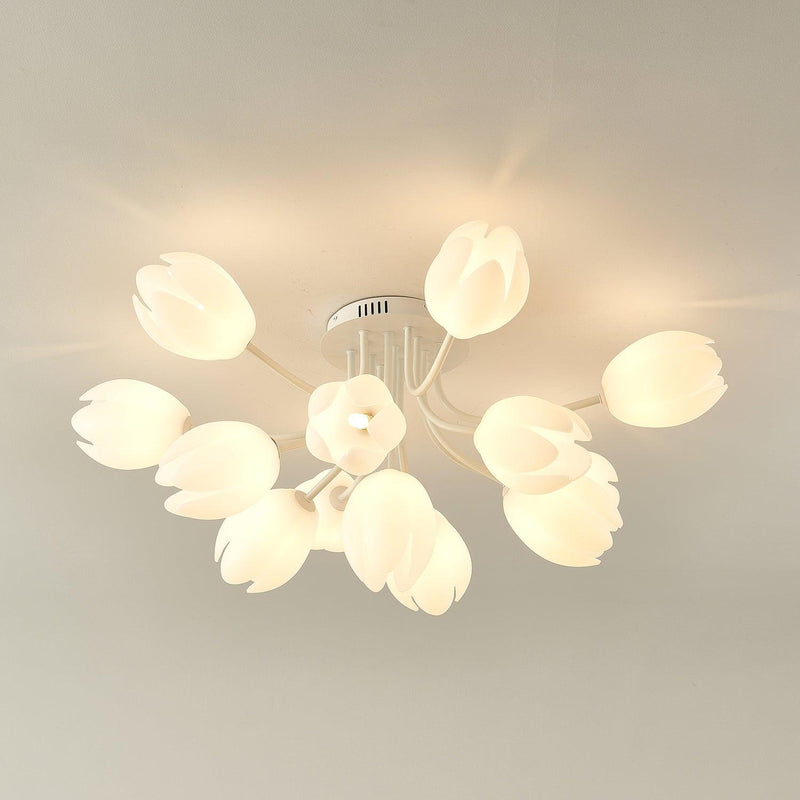 White Tulip Ceiling Light