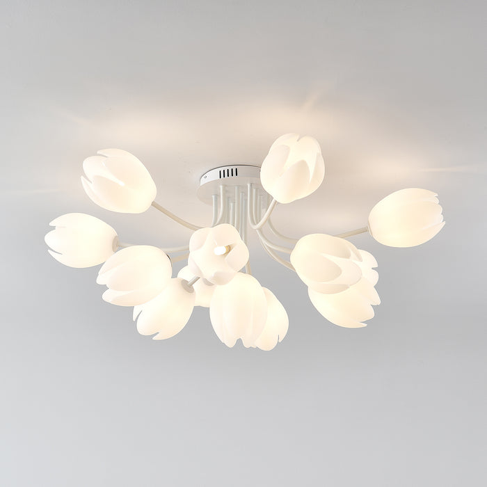 White Tulip Ceiling Light