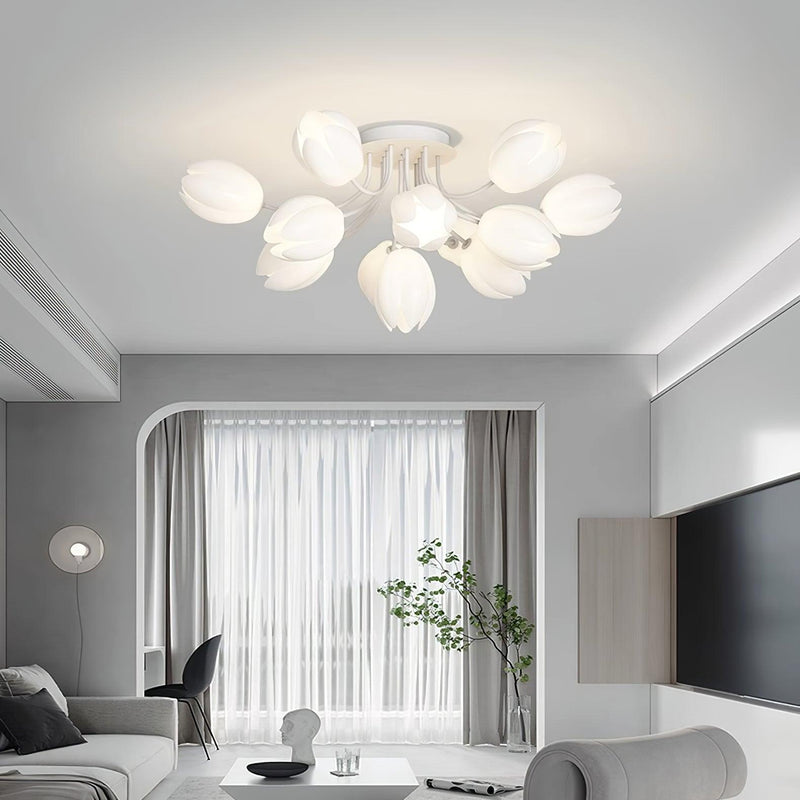 White Tulip Ceiling Light