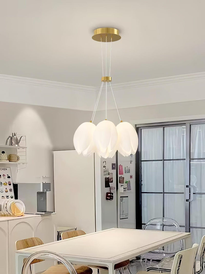 White Tulip Chandelier