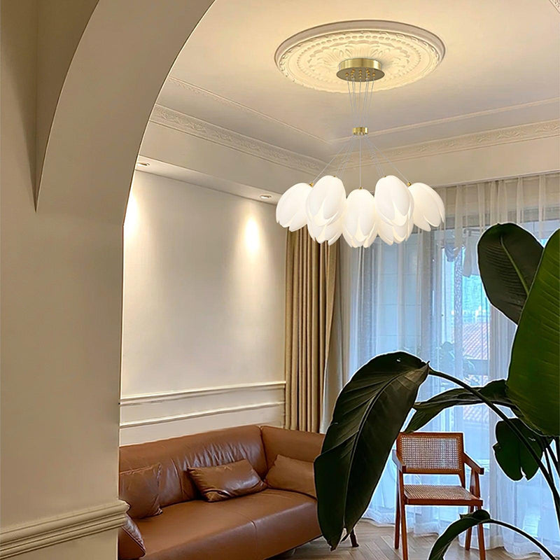 White Tulip Chandelier