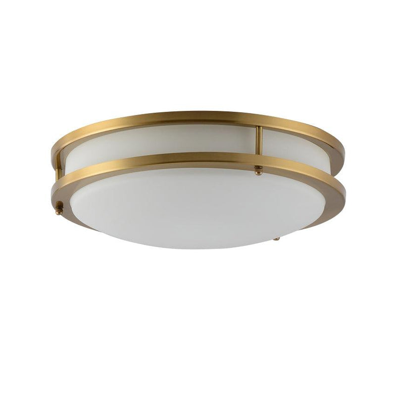 Whittier Natural Brass Flush Ceiling Light