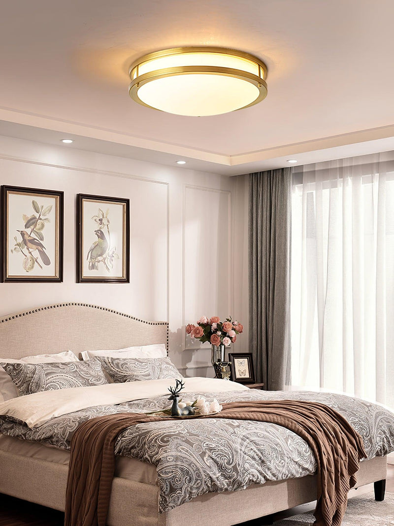 Whittier Natural Brass Flush Ceiling Light