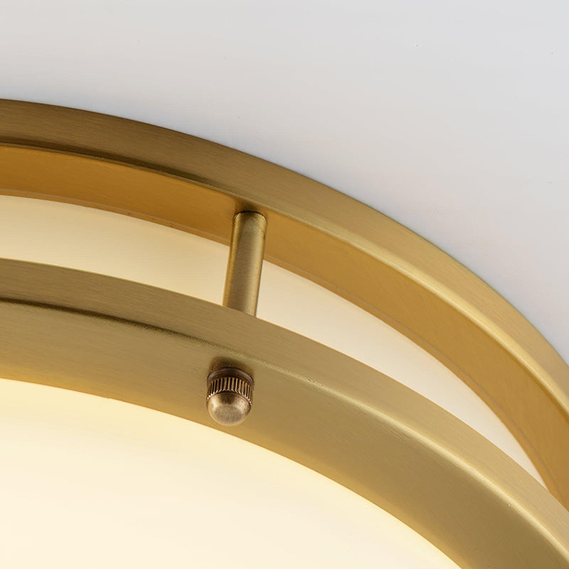 Whittier Natural Brass Flush Ceiling Light