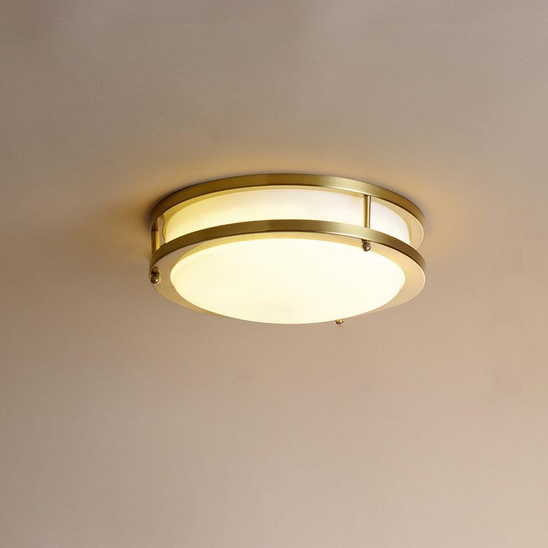 Whittier Natural Brass Flush Ceiling Light