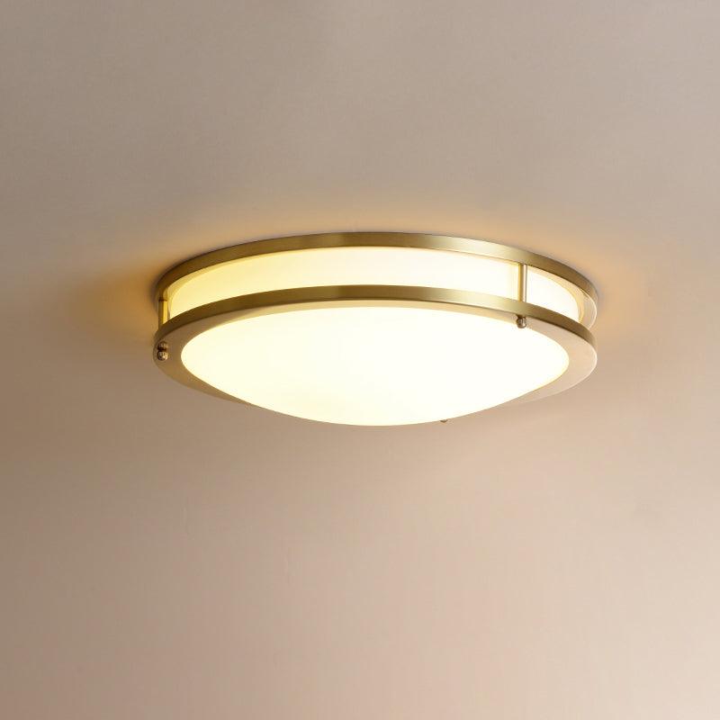 Whittier Natural Brass Flush Ceiling Light