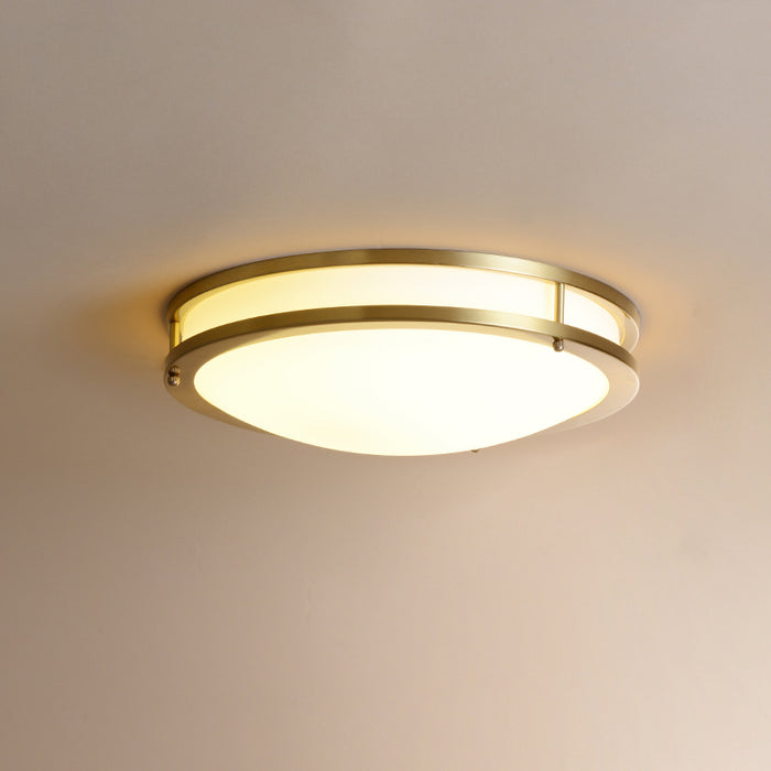 Whittier Natural Brass Flush Ceiling Light