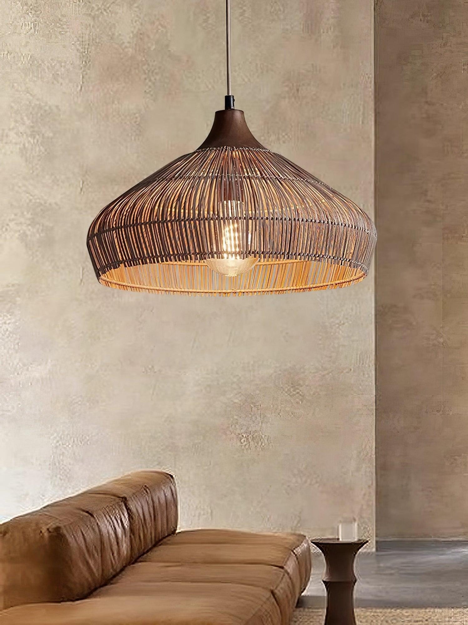 Light Rattan Material Wicker Rattan Pendant Light — Mooiehome