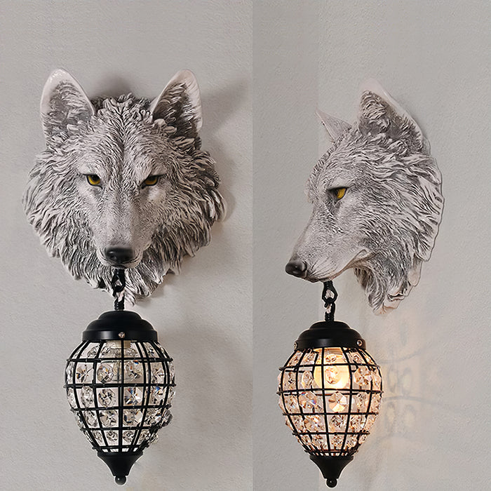 Wolf Head Wall Lamp 10.6"