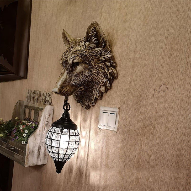 Wolf Head Wall Lamp 10.6"