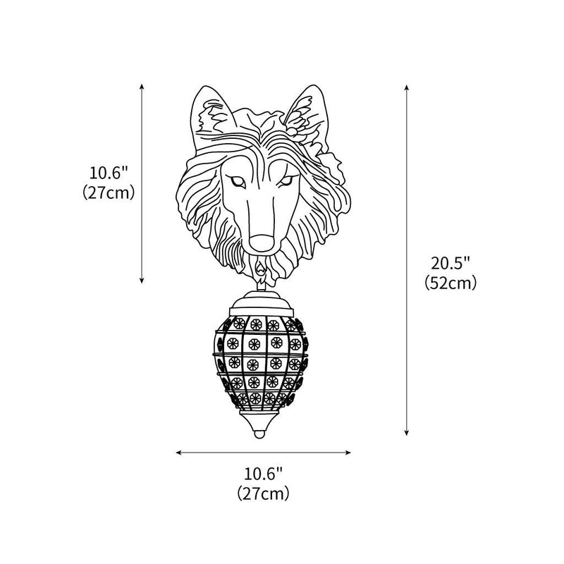 Wolf Head Wall Lamp 10.6"