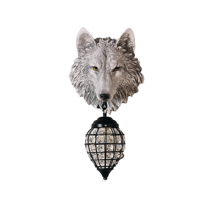 Wolf hoofd wandlamp 10,6"