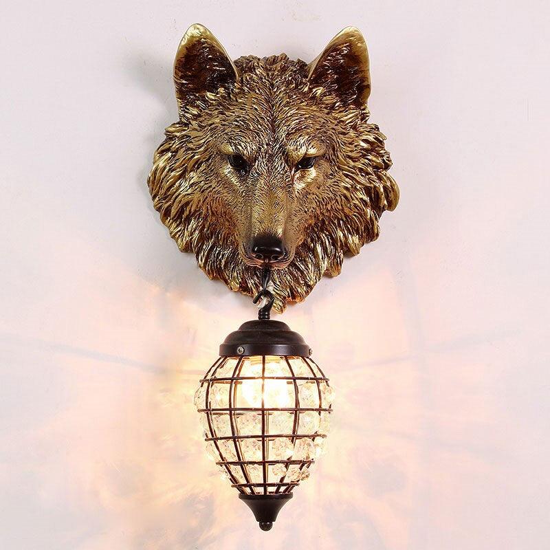 Wolf Head Wall Lamp 10.6