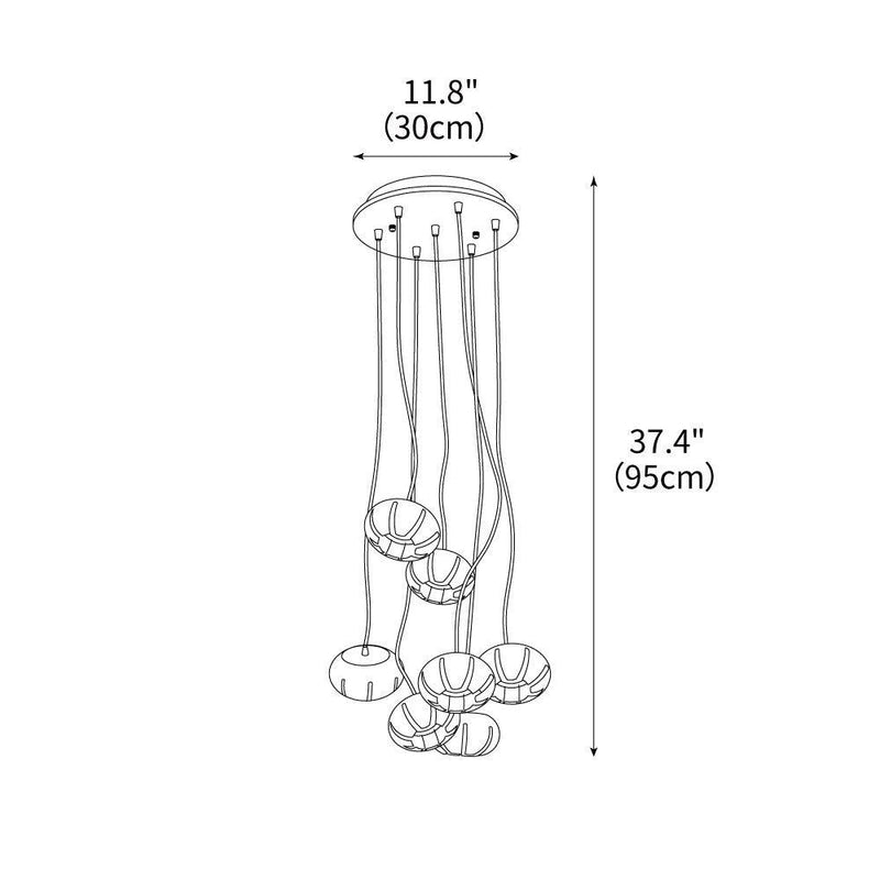 Wood Pumpkin Cluster Chandelier