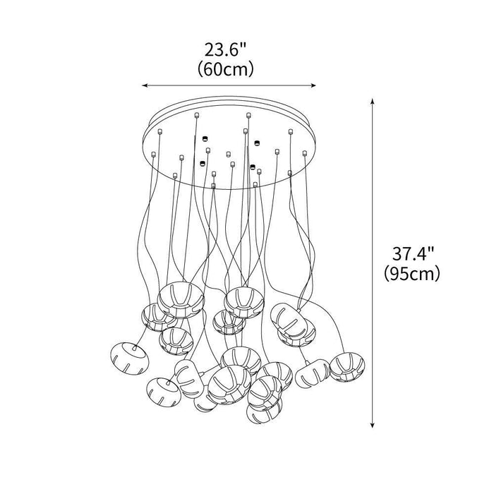 Wood Pumpkin Cluster Chandelier