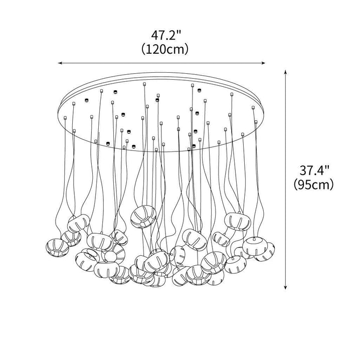 Wood Pumpkin Cluster Chandelier