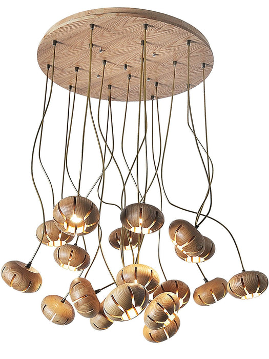 Wood Pumpkin Cluster Chandelier