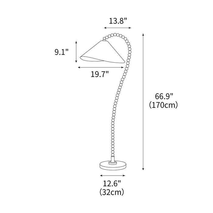 Wooden Bead Floor Lamp 19.7"