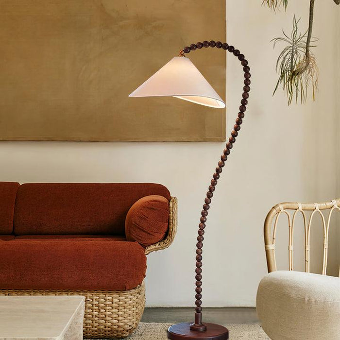 Wooden Bead Floor Lamp 19.7"