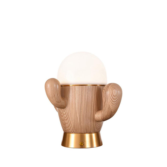 Wooden Cactus Table Lamp