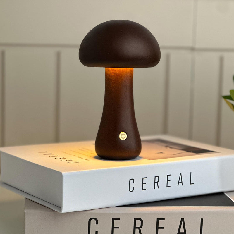 Wooden Mushroom Table Lamp