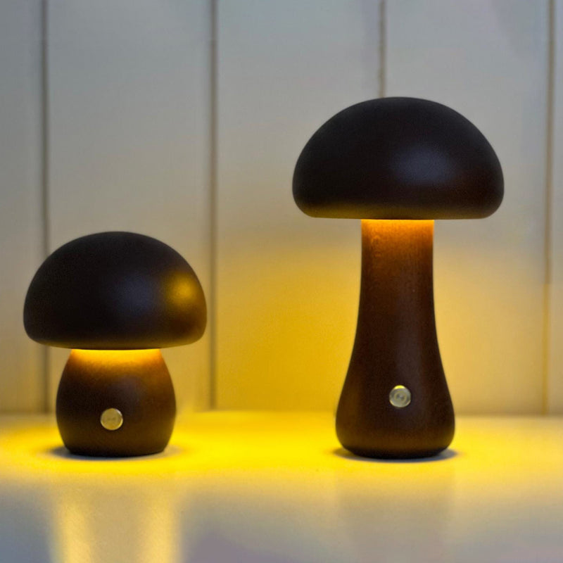 Wooden Mushroom Table Lamp