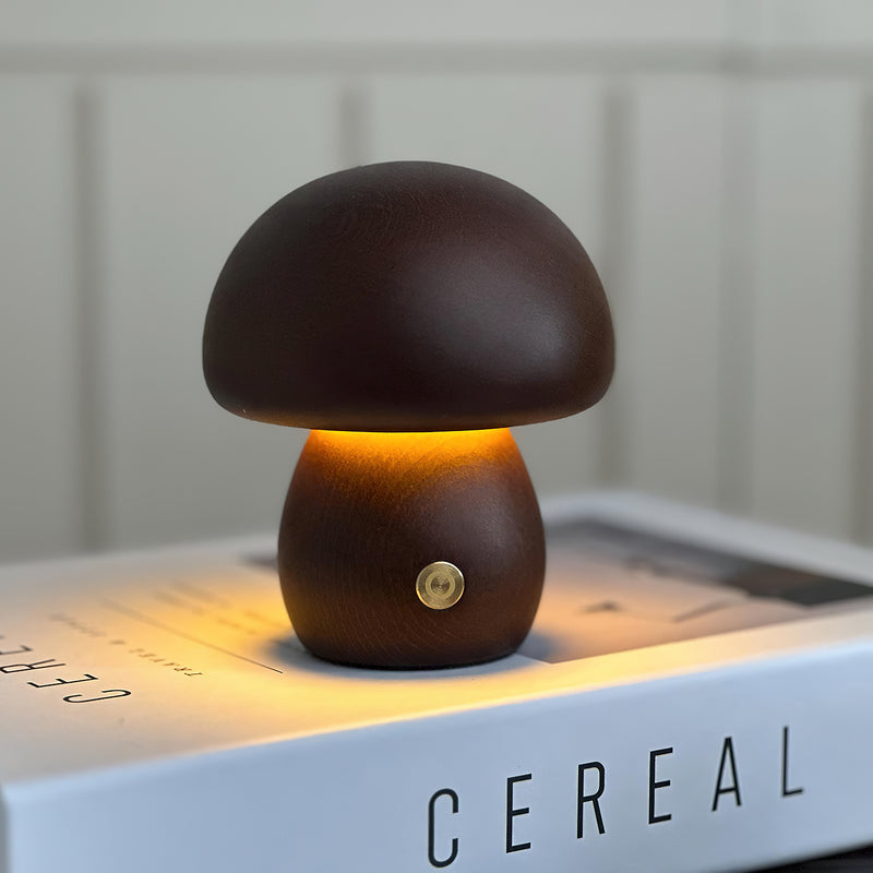 Wooden Mushroom Table Lamp