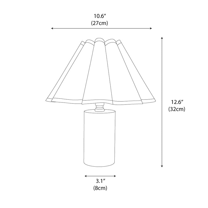 Wooden Pillar Pleated Table Lamp