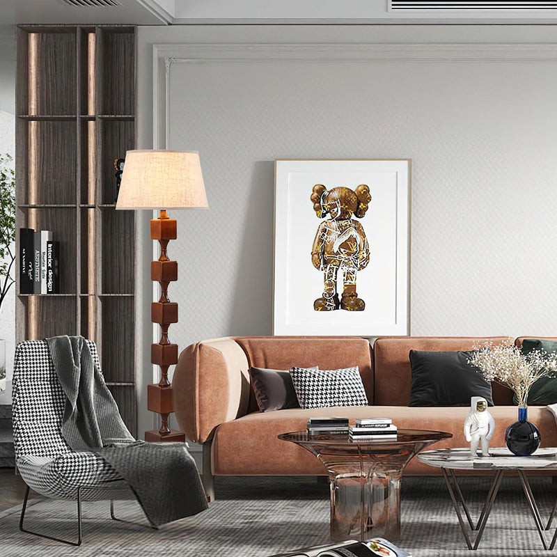 Wooden Square Stack Floor Lamp 19.7"