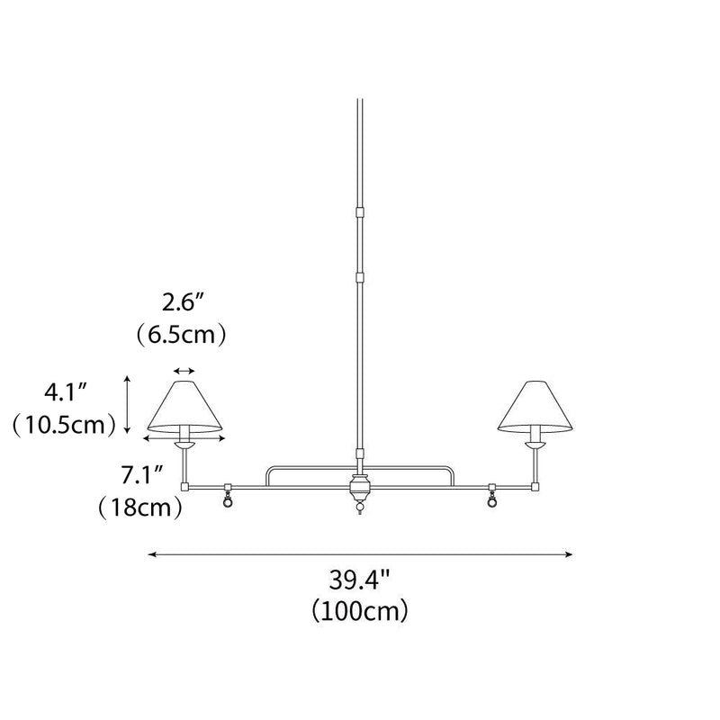 Yanfu Linear Chandelier 39.4"