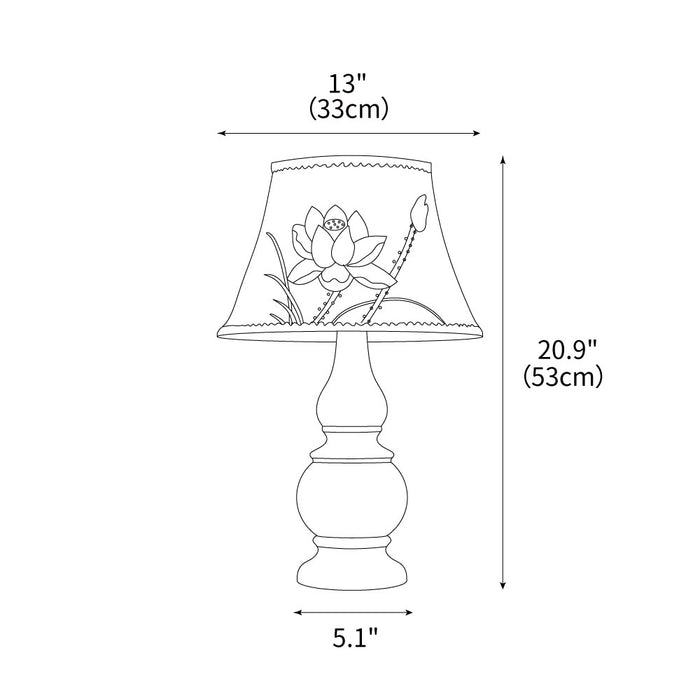 Zen Lotus Table Lamp 13"