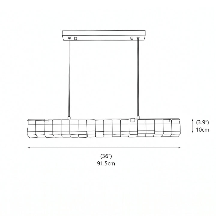 Aldridge Textured Glass Linear Chandelier
