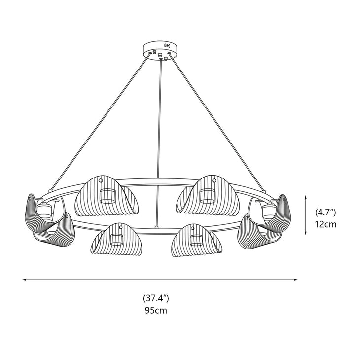 Conrad Ribbed Glass Chandelier